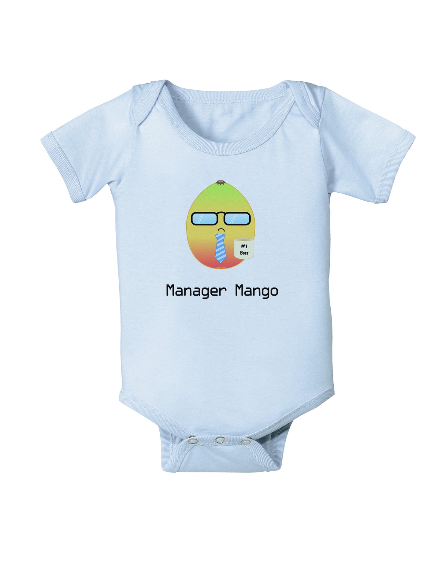 Manager Mango Text Baby Bodysuit One Piece-Baby Romper-TooLoud-Light-Blue-06-Months-Davson Sales