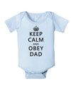 Keep Calm and Obey Dad Baby Bodysuit One Piece-Baby Romper-TooLoud-Light-Blue-06-Months-Davson Sales