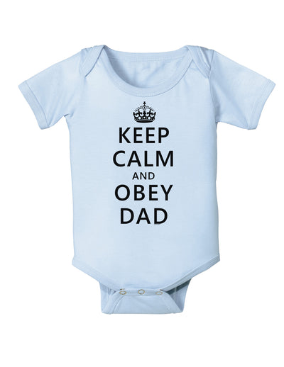 Keep Calm and Obey Dad Baby Bodysuit One Piece-Baby Romper-TooLoud-Light-Blue-06-Months-Davson Sales