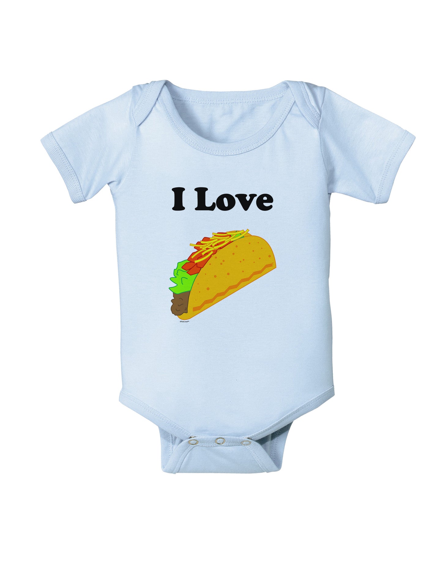 I love Tacos Baby Bodysuit One Piece-Baby Romper-TooLoud-Light-Blue-06-Months-Davson Sales