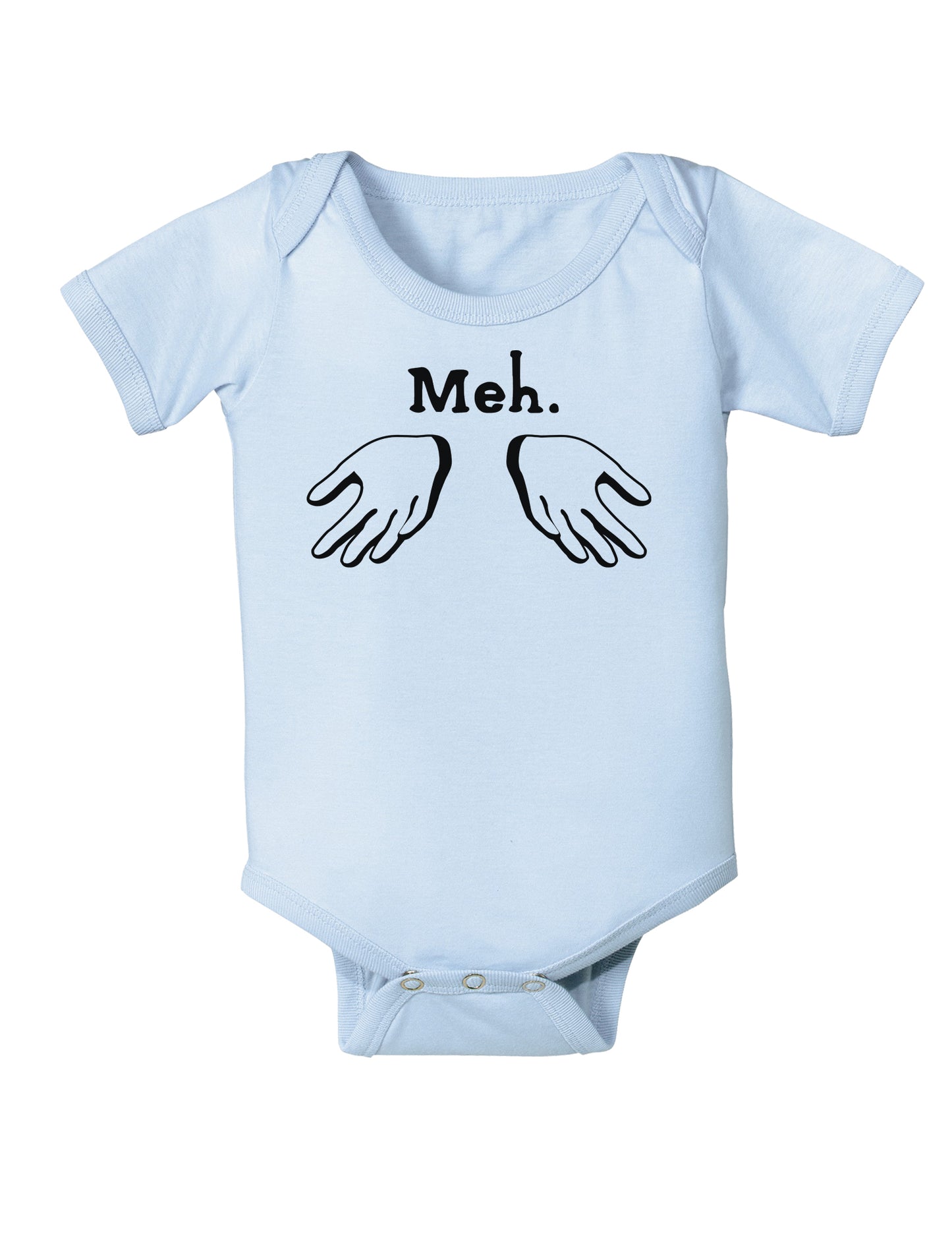 Meh with Hands Baby Bodysuit One Piece-Baby Romper-TooLoud-Light-Blue-06-Months-Davson Sales