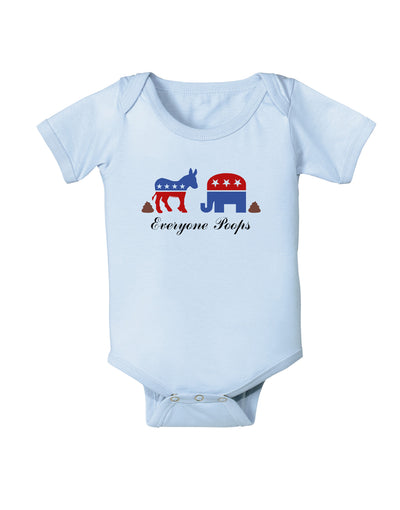 Everyone Poops Donkey Elephant Baby Bodysuit One Piece-Baby Romper-TooLoud-Light-Blue-06-Months-Davson Sales