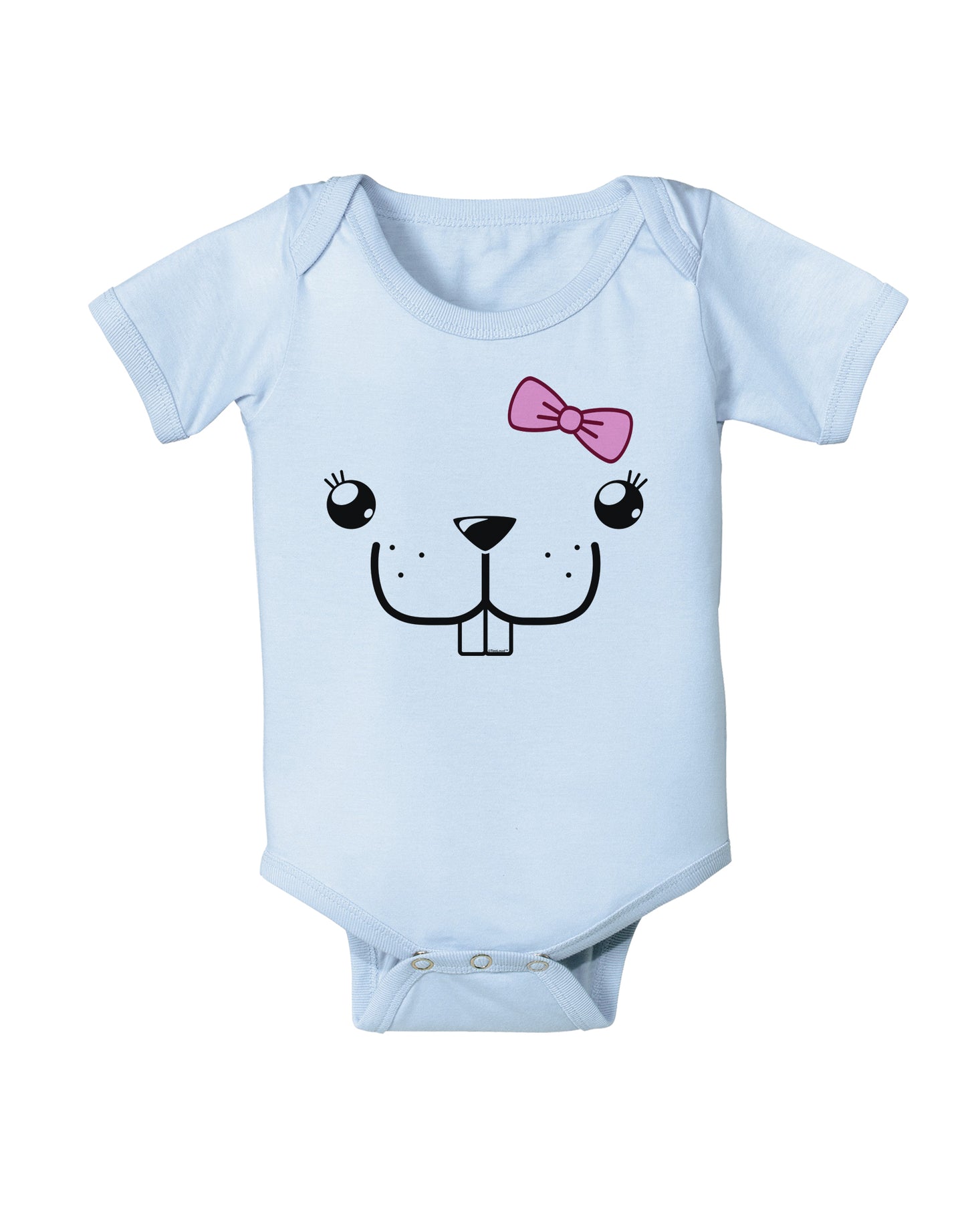 Kyu-T Face - Bucklette Cute Girl Beaver Infant Onesie-TooLoud-Light-Blue-06-Months-Davson Sales
