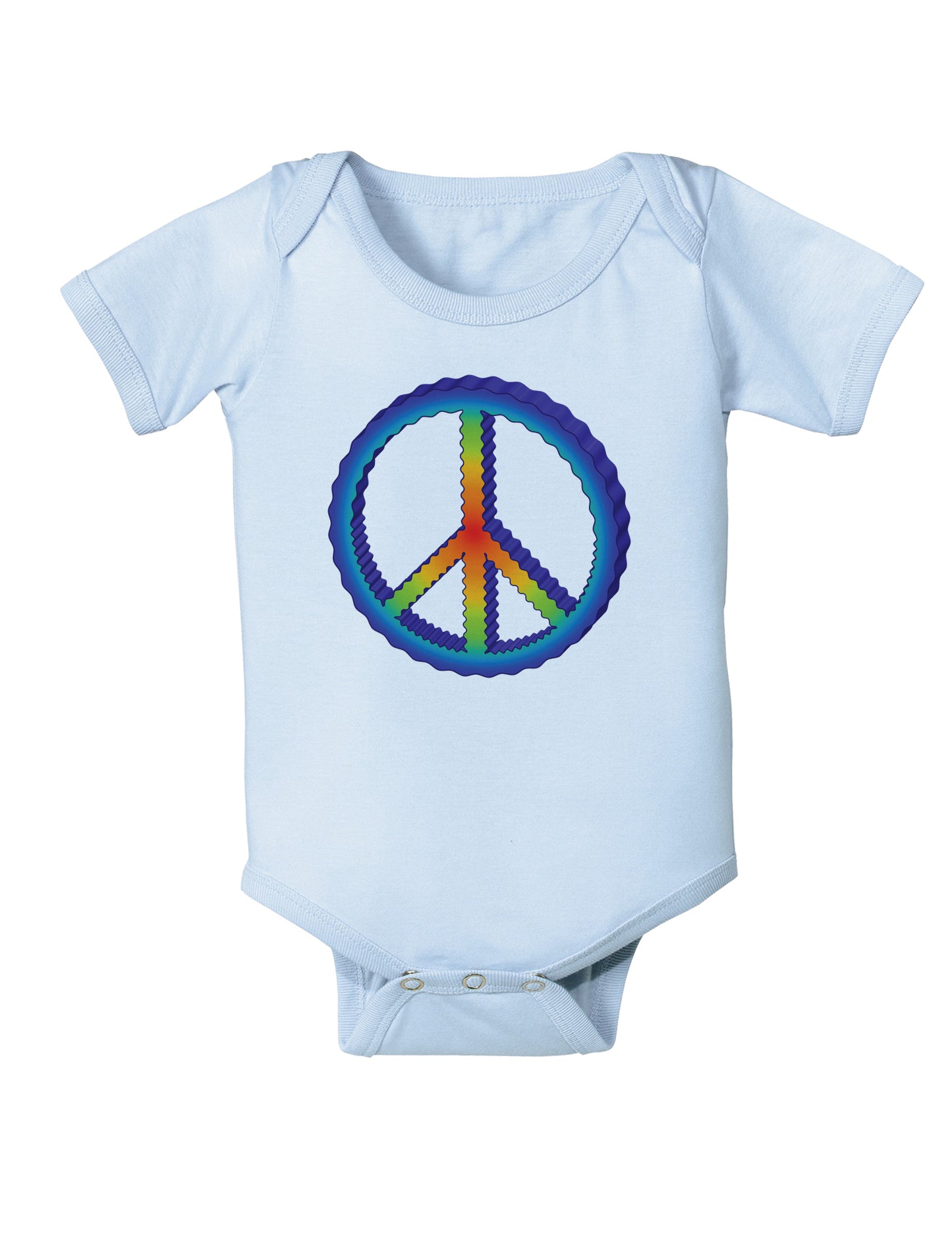 Rainbow Peace Baby Bodysuit One Piece-Baby Romper-TooLoud-Light-Blue-06-Months-Davson Sales