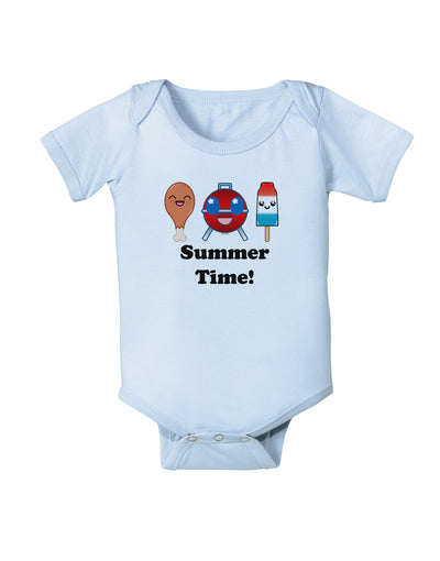 Summer Time Baby Bodysuit One Piece-Baby Romper-TooLoud-Light-Blue-06-Months-Davson Sales