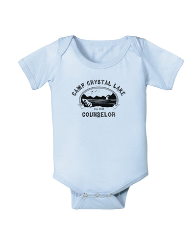 Camp Crystal Lake Counselor - Friday 13 Baby Bodysuit One Piece-Baby Romper-TooLoud-Light-Blue-06-Months-Davson Sales
