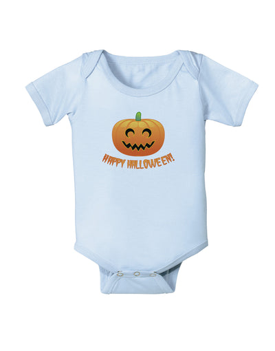 Happy Halloween Jack-o-lantern Baby Bodysuit One Piece-Baby Romper-TooLoud-Light-Blue-06-Months-Davson Sales