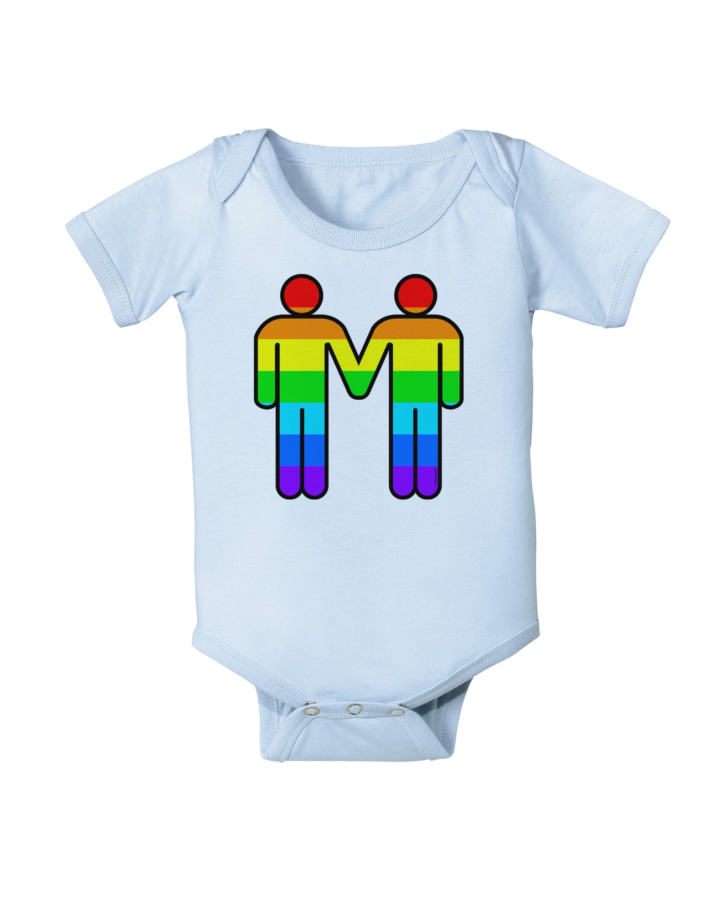Rainbow Gay Men Holding Hands Infant Onesie-TooLoud-Light-Blue-06-Months-Davson Sales