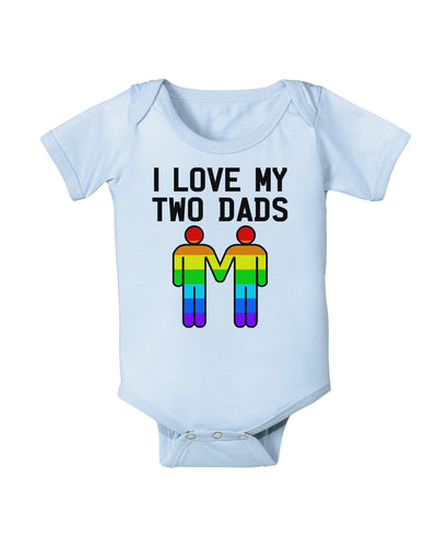 I Love My Two Dads LGBT Baby Bodysuit One Piece-Baby Romper-TooLoud-Light-Blue-06-Months-Davson Sales