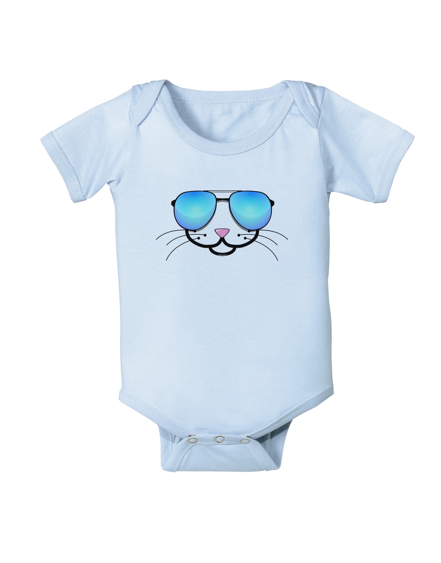 Kyu-T Face - Kattia Cool Sunglasses Infant Onesie-TooLoud-Light-Blue-06-Months-Davson Sales