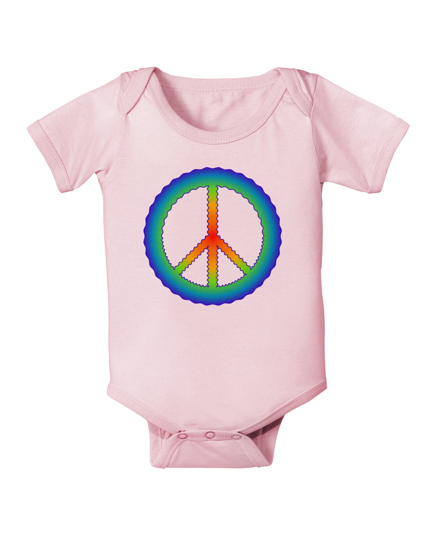 Halftone Peace Baby Bodysuit One Piece-Baby Romper-TooLoud-Light-Pink-06-Months-Davson Sales