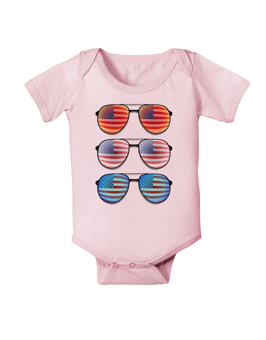 Red White and Blue USA Flag Aviators Baby Bodysuit One Piece-Baby Romper-TooLoud-White-06-Months-Davson Sales