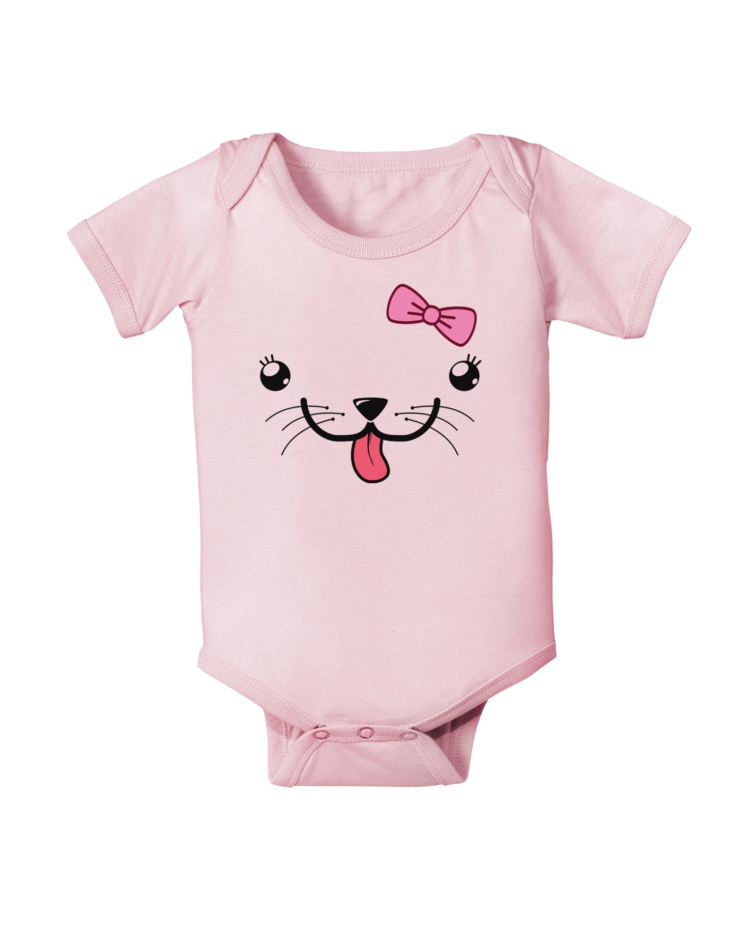 Kyu-T Face - Puppina Cute Girl Puppy Dog Infant Onesie-TooLoud-Light-Pink-06-Months-Davson Sales