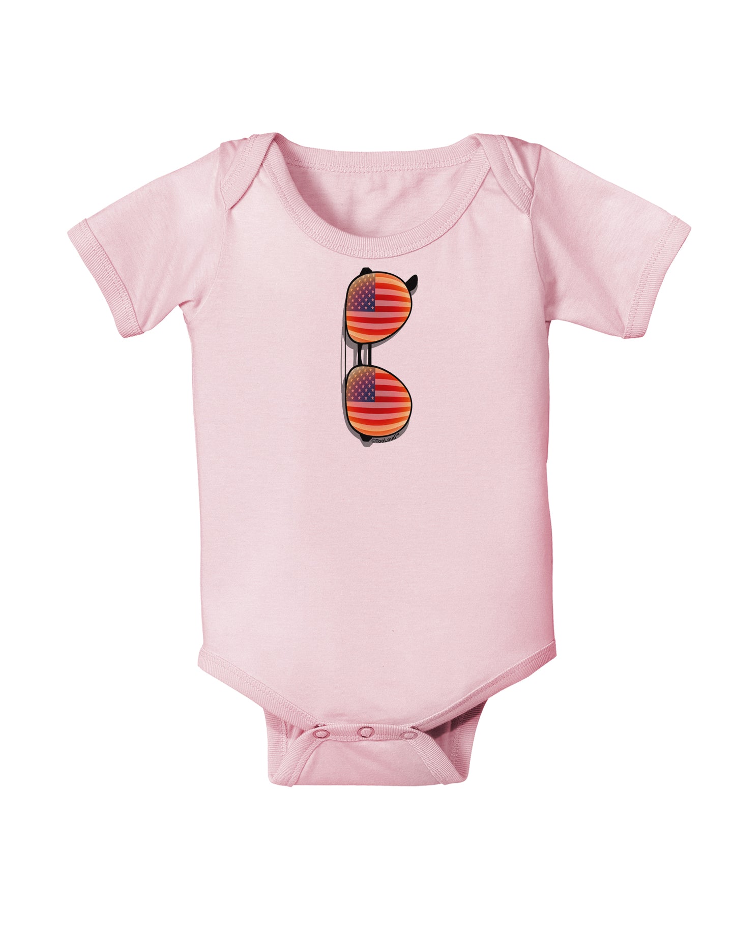 Red American Flag Aviator Sunglasses Baby Bodysuit One Piece-Baby Romper-TooLoud-Light-Pink-06-Months-Davson Sales