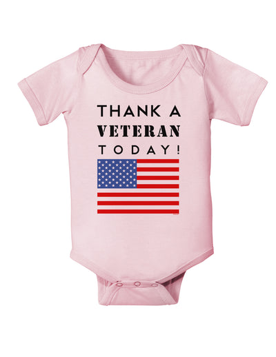 Thank a Veteran Today Baby Bodysuit One Piece-Baby Romper-TooLoud-Light-Pink-06-Months-Davson Sales