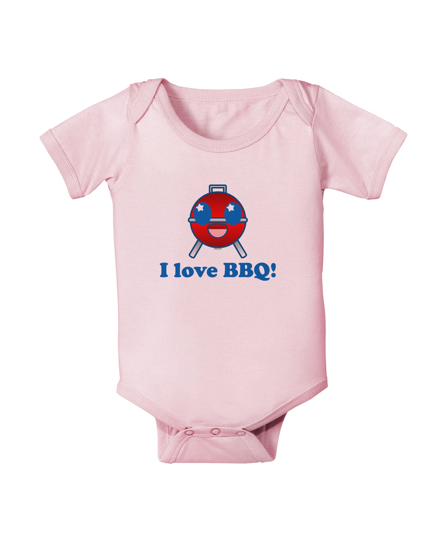 I Love BBQ Baby Bodysuit One Piece-Baby Romper-TooLoud-Light-Pink-06-Months-Davson Sales