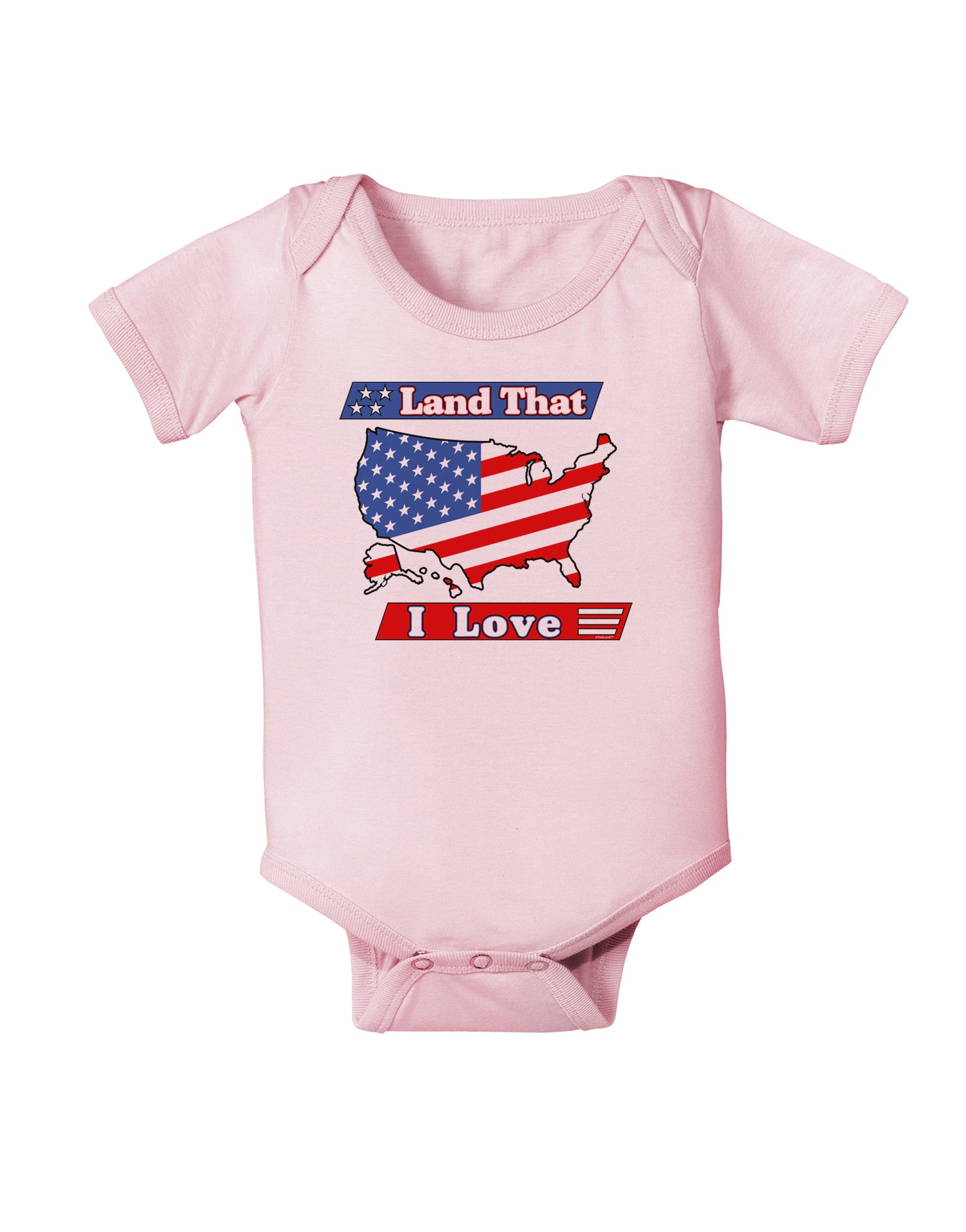 Land That I Love USA Baby Bodysuit One Piece-Baby Romper-TooLoud-Light-Pink-06-Months-Davson Sales