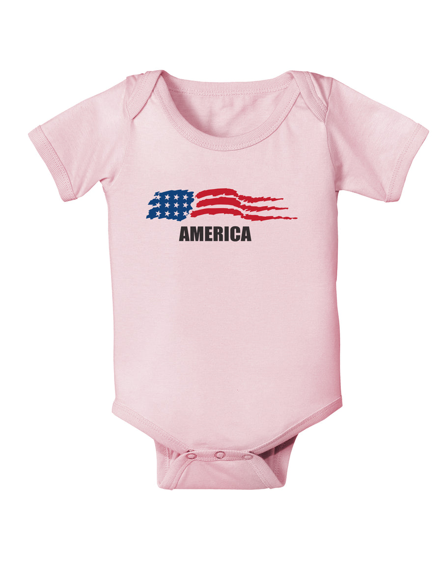 America Flag Baby Bodysuit One Piece-Baby Romper-TooLoud-White-06-Months-Davson Sales