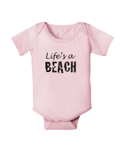 Lifes a beach Baby Bodysuit One Piece-Baby Romper-TooLoud-Light-Pink-06-Months-Davson Sales