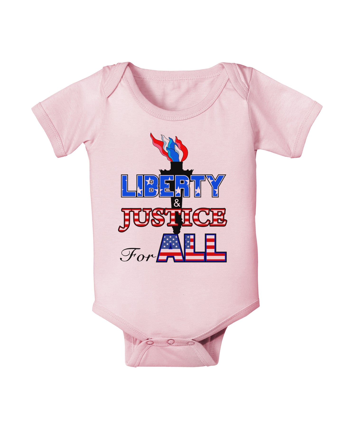 Liberty and Justice for All Baby Bodysuit One Piece-Baby Romper-TooLoud-Light-Pink-06-Months-Davson Sales
