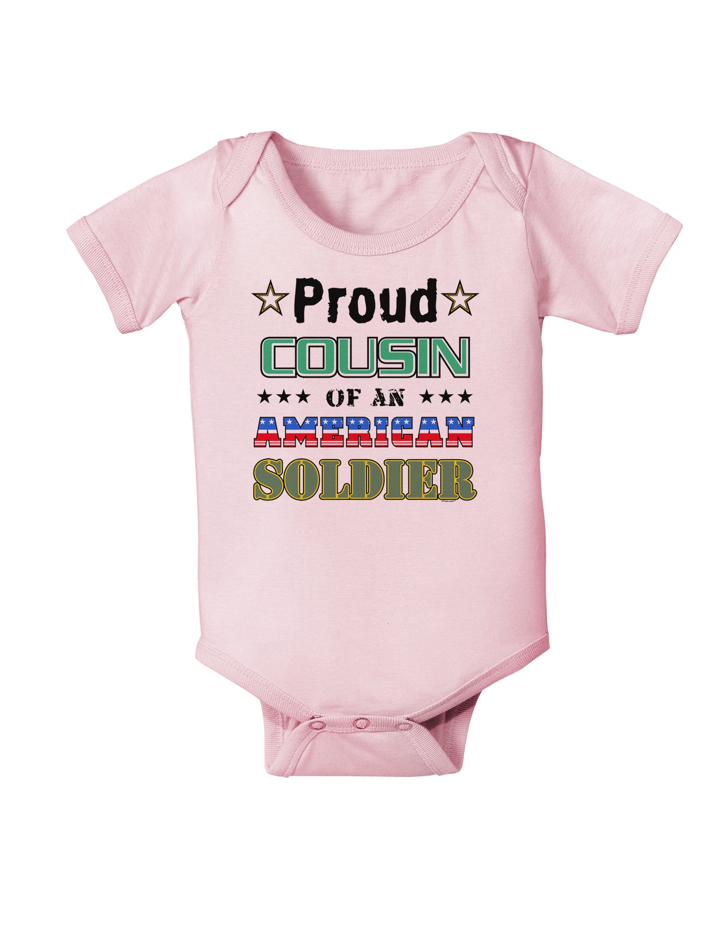 Proud Cousin of an American Soldier Baby Bodysuit One Piece-Baby Romper-TooLoud-Light-Pink-06-Months-Davson Sales
