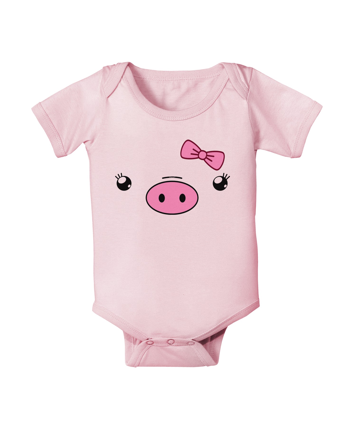 Kyu-T Face - Oinkette Cute Girl Piglet Infant Onesie-TooLoud-Light-Pink-06-Months-Davson Sales