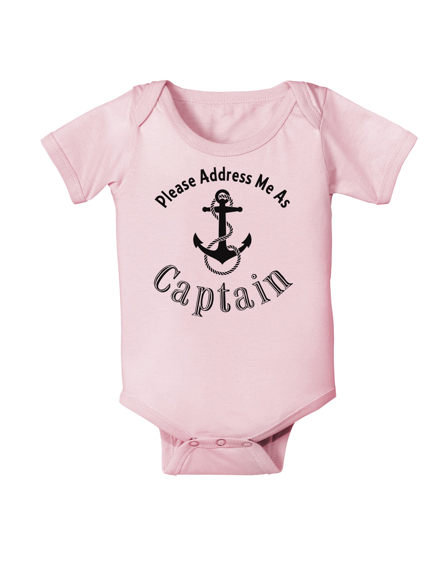 Please Address Me As Captain Infant Onesie-TooLoud-Light-Pink-06-Months-Davson Sales