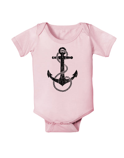 Distressed Nautical Sailor Rope Anchor Infant Onesie-TooLoud-Light-Pink-06-Months-Davson Sales