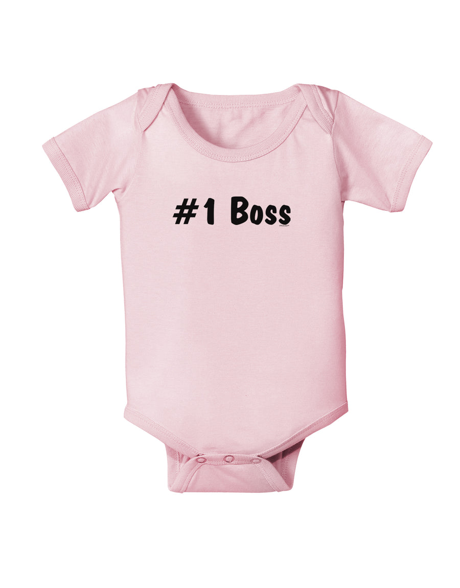 #1 Boss Text - Boss Day Baby Bodysuit One Piece-Baby Romper-TooLoud-White-06-Months-Davson Sales