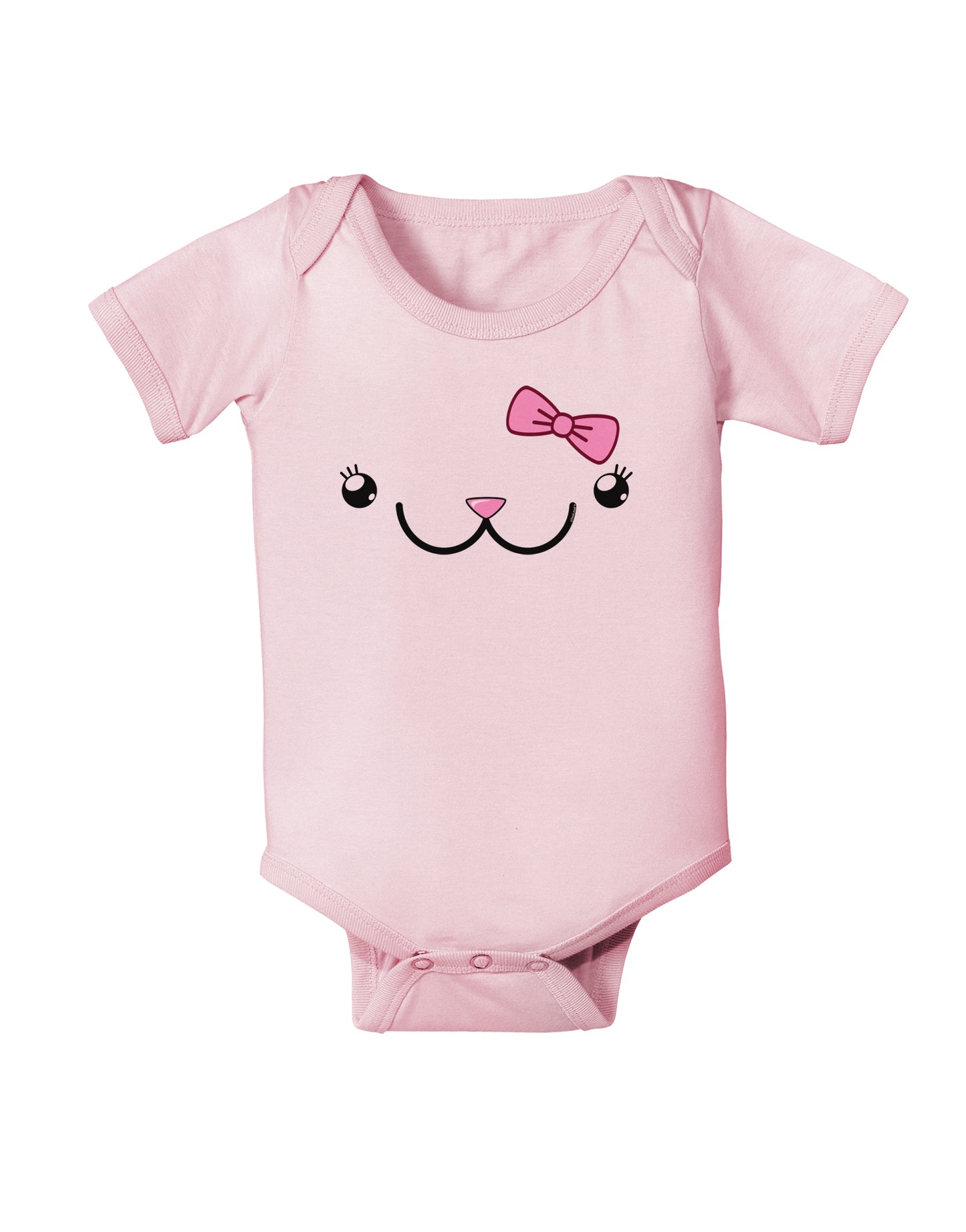 Kyu-T Face - Kawa Cute Girl Animal Infant Onesie-TooLoud-Light-Pink-06-Months-Davson Sales