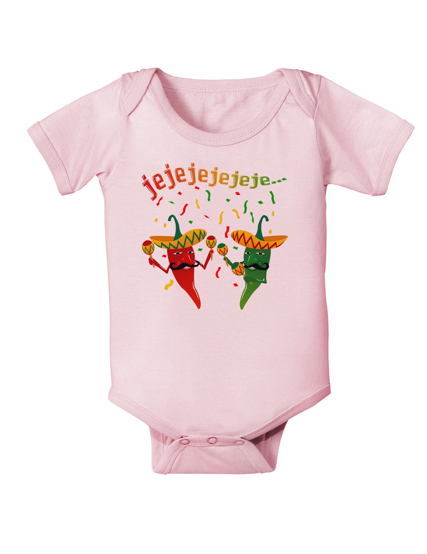 Jejeje Mexican Chili Peppers Infant Onesie-TooLoud-Light-Pink-06-Months-Davson Sales