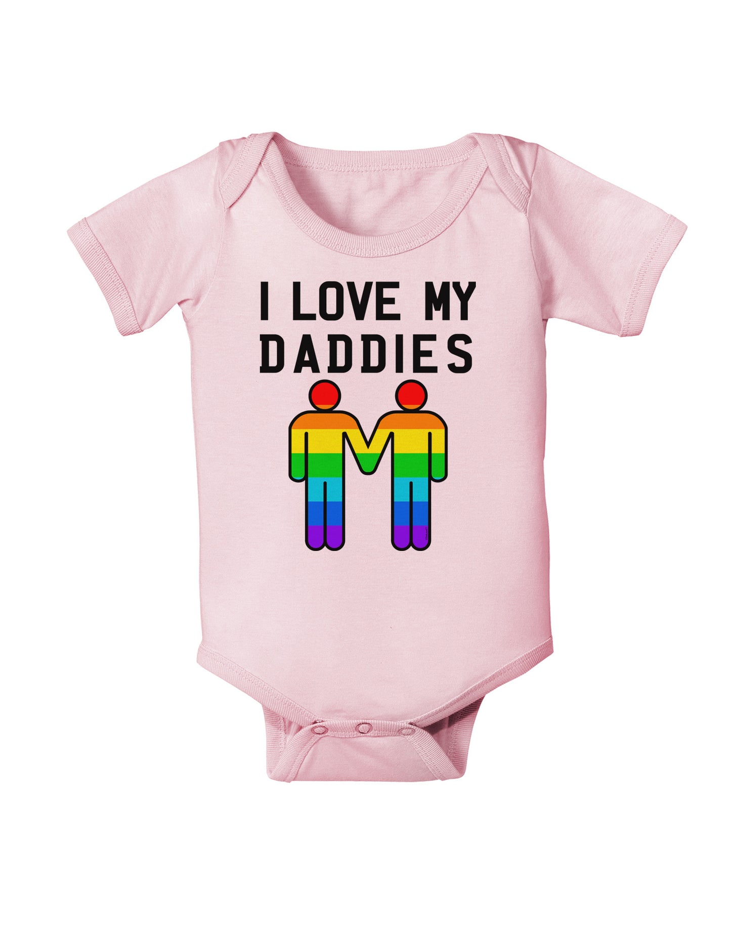 I Love My Daddies LGBT Baby Bodysuit One Piece-Baby Romper-TooLoud-Light-Pink-06-Months-Davson Sales