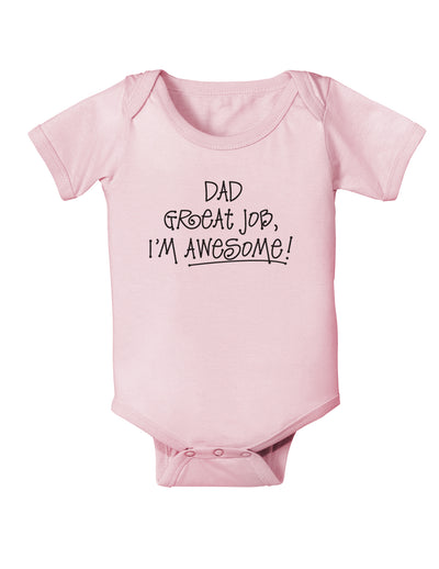 Dad Great Job I'm Awesome Baby Bodysuit One Piece-Baby Romper-TooLoud-Light-Pink-06-Months-Davson Sales