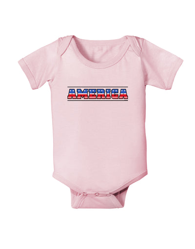 America Stars and Stripes Baby Bodysuit One Piece-Baby Romper-TooLoud-Light-Pink-06-Months-Davson Sales