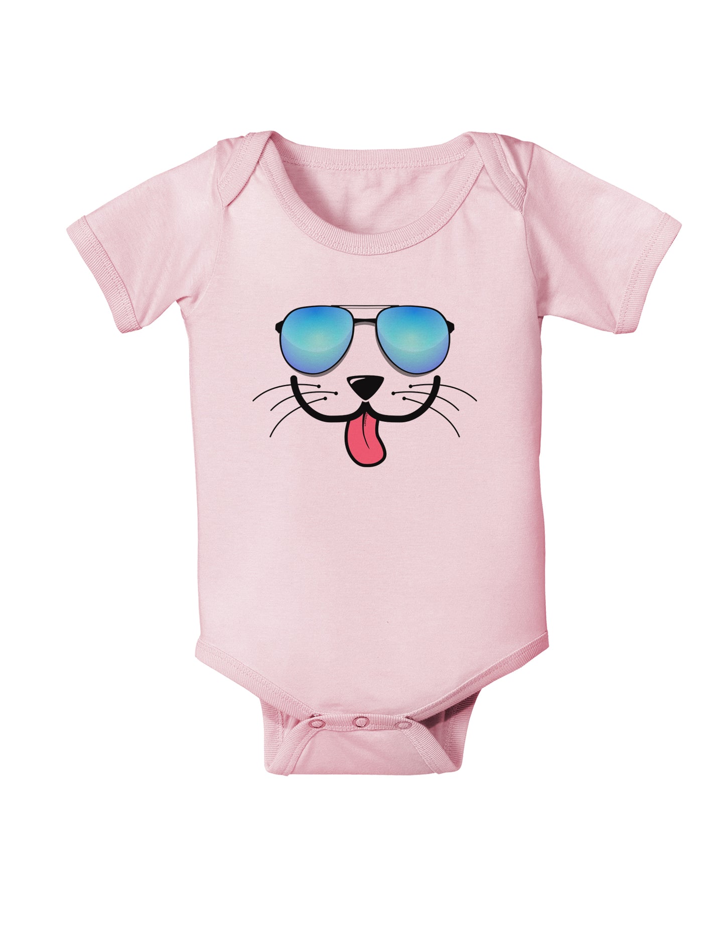 Kyu-T Face - Puppino Cool Sunglasses Infant Onesie-TooLoud-Light-Pink-06-Months-Davson Sales