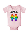 I Love My Two Moms LGBT Baby Bodysuit One Piece-Baby Romper-TooLoud-Light-Pink-06-Months-Davson Sales