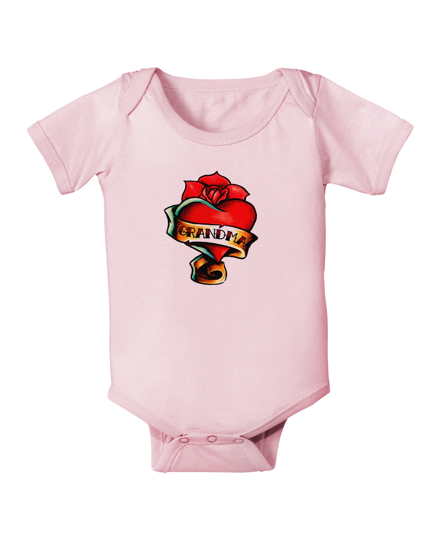 Tattoo Heart Grandma Infant Onesie-TooLoud-Light-Pink-06-Months-Davson Sales