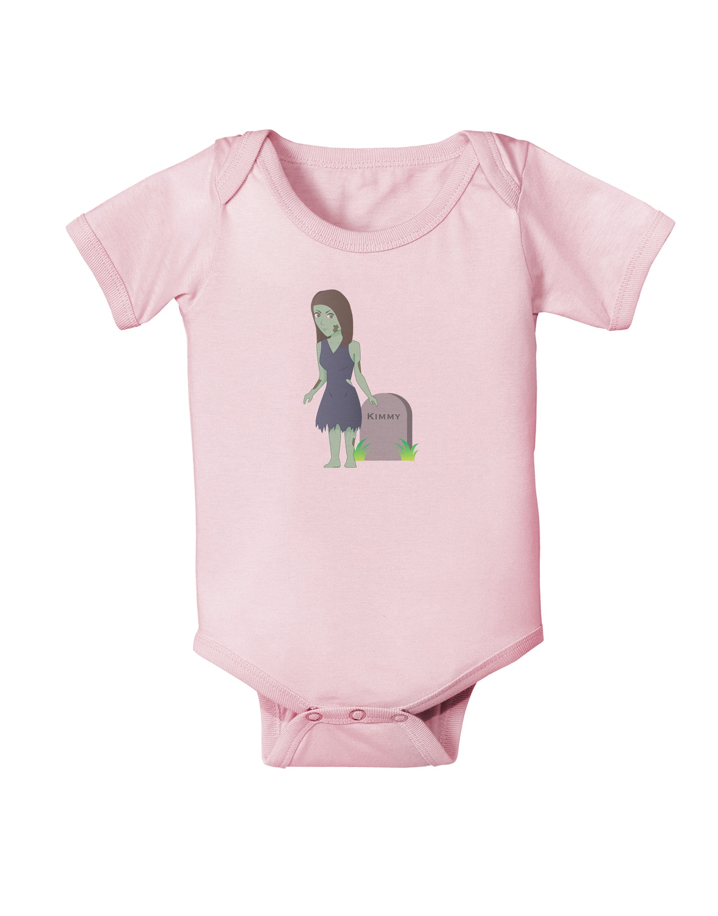 Kimmy the Zombie Girl Baby Bodysuit One Piece-Baby Romper-TooLoud-Light-Pink-06-Months-Davson Sales