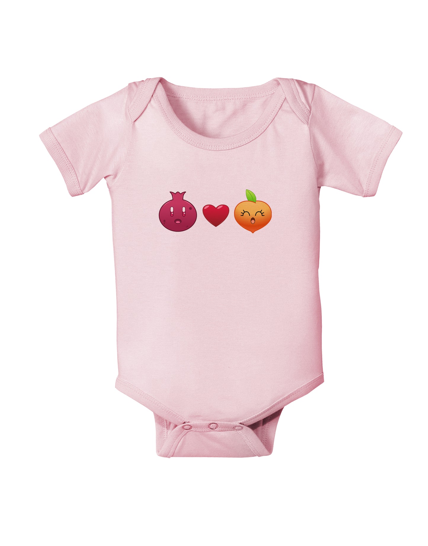 Pomegranate Heart Peach Baby Bodysuit One Piece-Baby Romper-TooLoud-Light-Pink-06-Months-Davson Sales