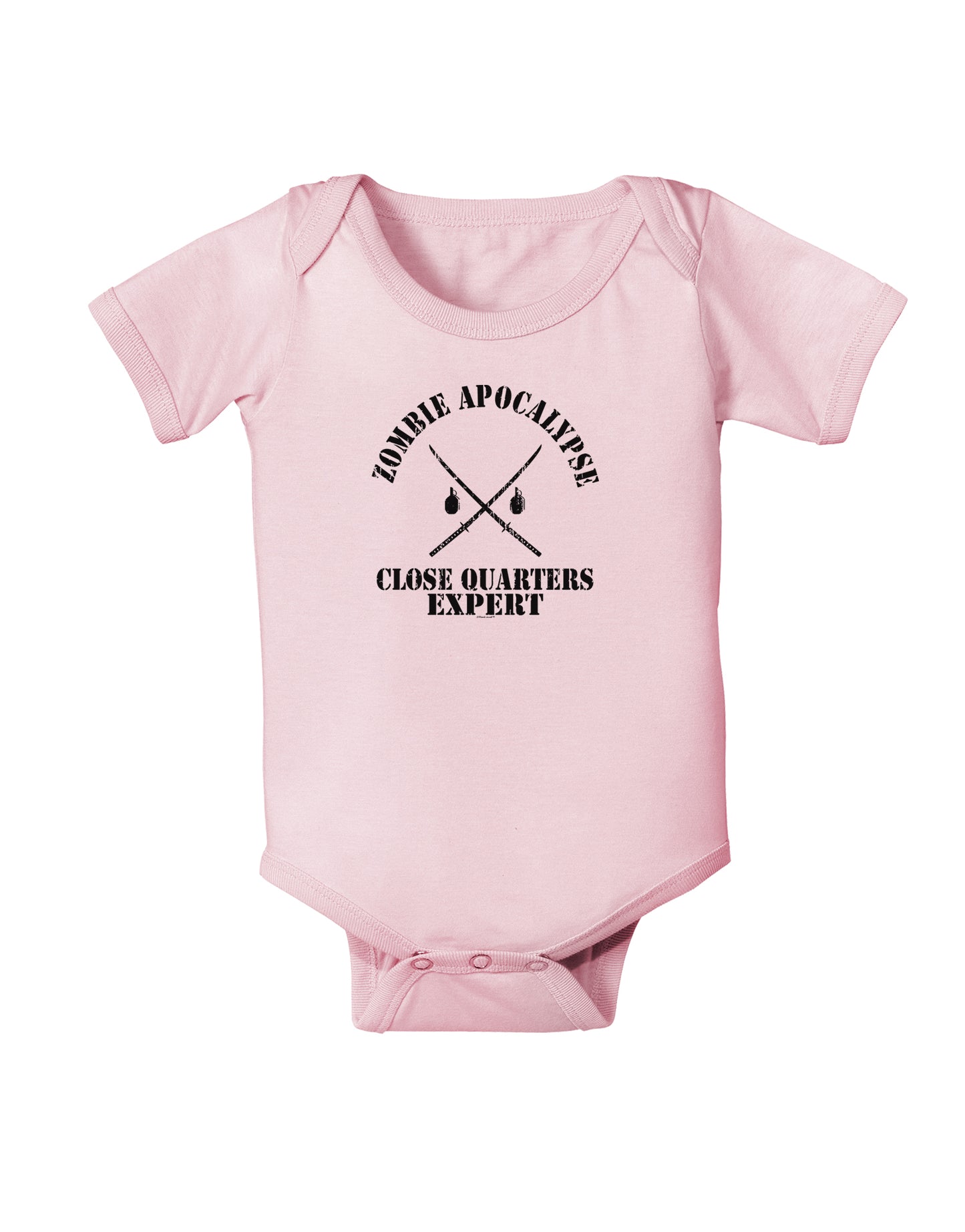 Zombie Apocalypse Close Quarters Expert Infant Onesie-TooLoud-Light-Pink-06-Months-Davson Sales