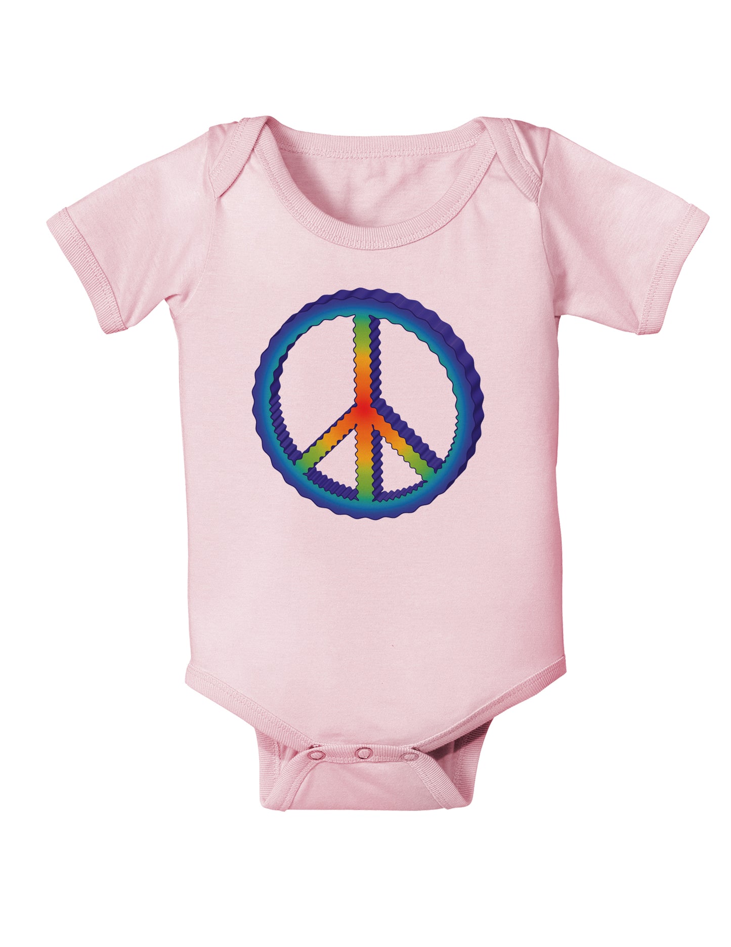 Rainbow Peace Baby Bodysuit One Piece-Baby Romper-TooLoud-Light-Pink-06-Months-Davson Sales