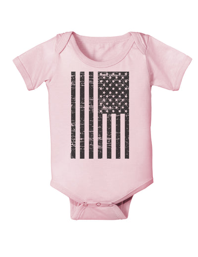 Vintage Black and White USA Flag Baby Bodysuit One Piece-Baby Romper-TooLoud-Light-Pink-06-Months-Davson Sales