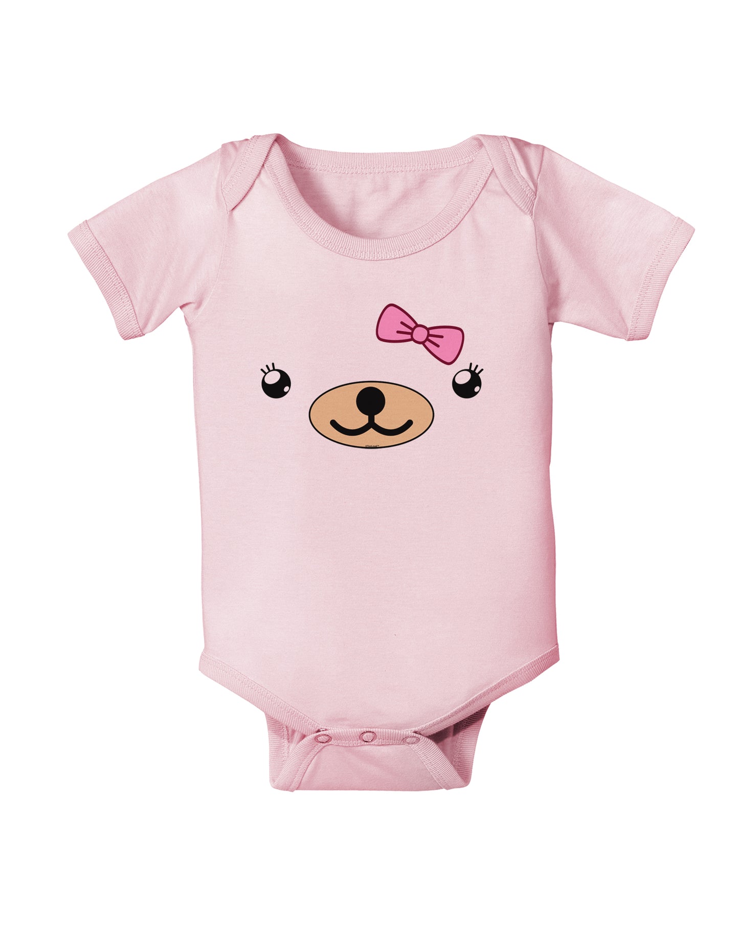 Kyu-T Face - Beartholomea Cute Girl Bear Infant Onesie-TooLoud-Light-Pink-06-Months-Davson Sales