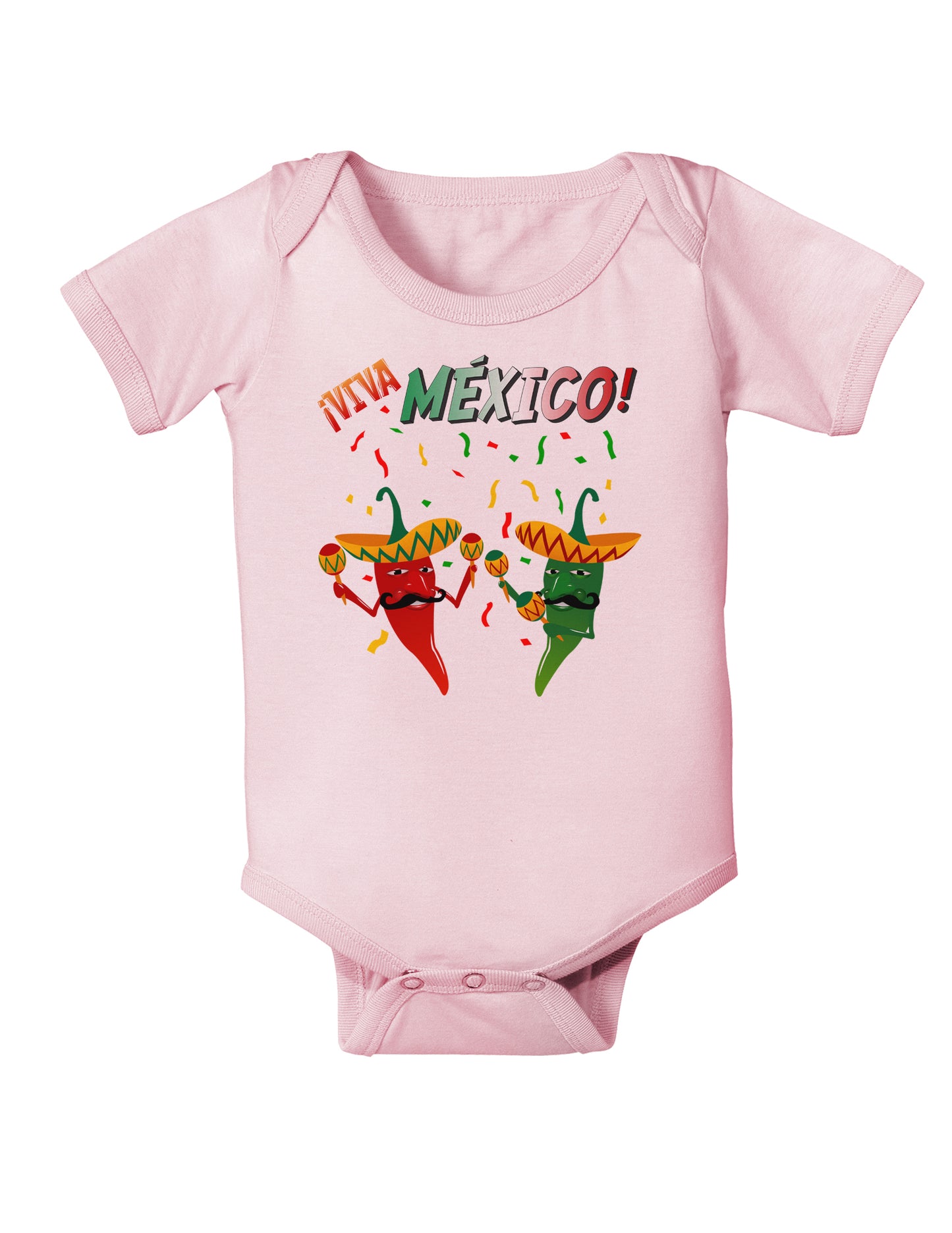 Viva Mexco Chili Peppers Infant Onesie-TooLoud-Light-Pink-06-Months-Davson Sales