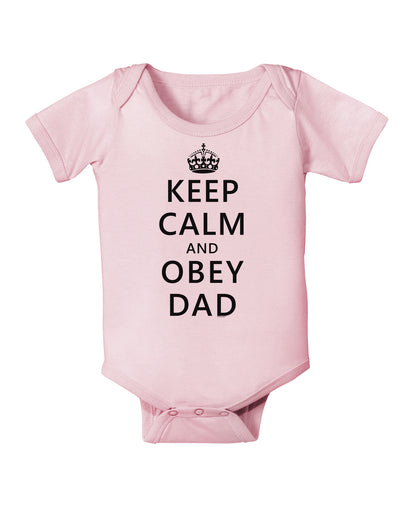 Keep Calm and Obey Dad Baby Bodysuit One Piece-Baby Romper-TooLoud-Light-Pink-06-Months-Davson Sales