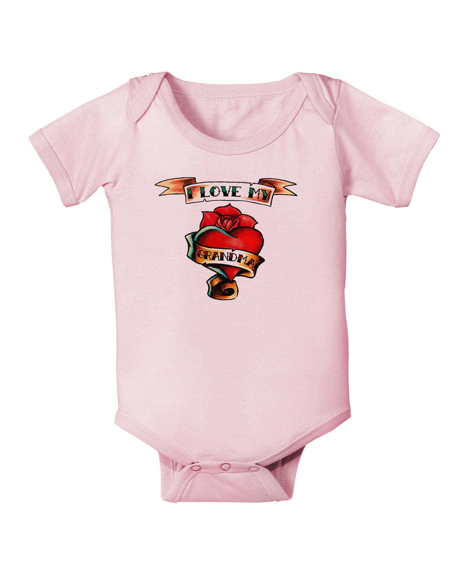 Tattoo Heart I Love My Grandma Infant Onesie-TooLoud-Light-Pink-06-Months-Davson Sales