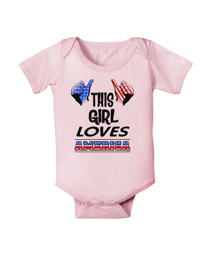 This Girl Loves America Baby Bodysuit One Piece-Baby Romper-TooLoud-Light-Pink-06-Months-Davson Sales