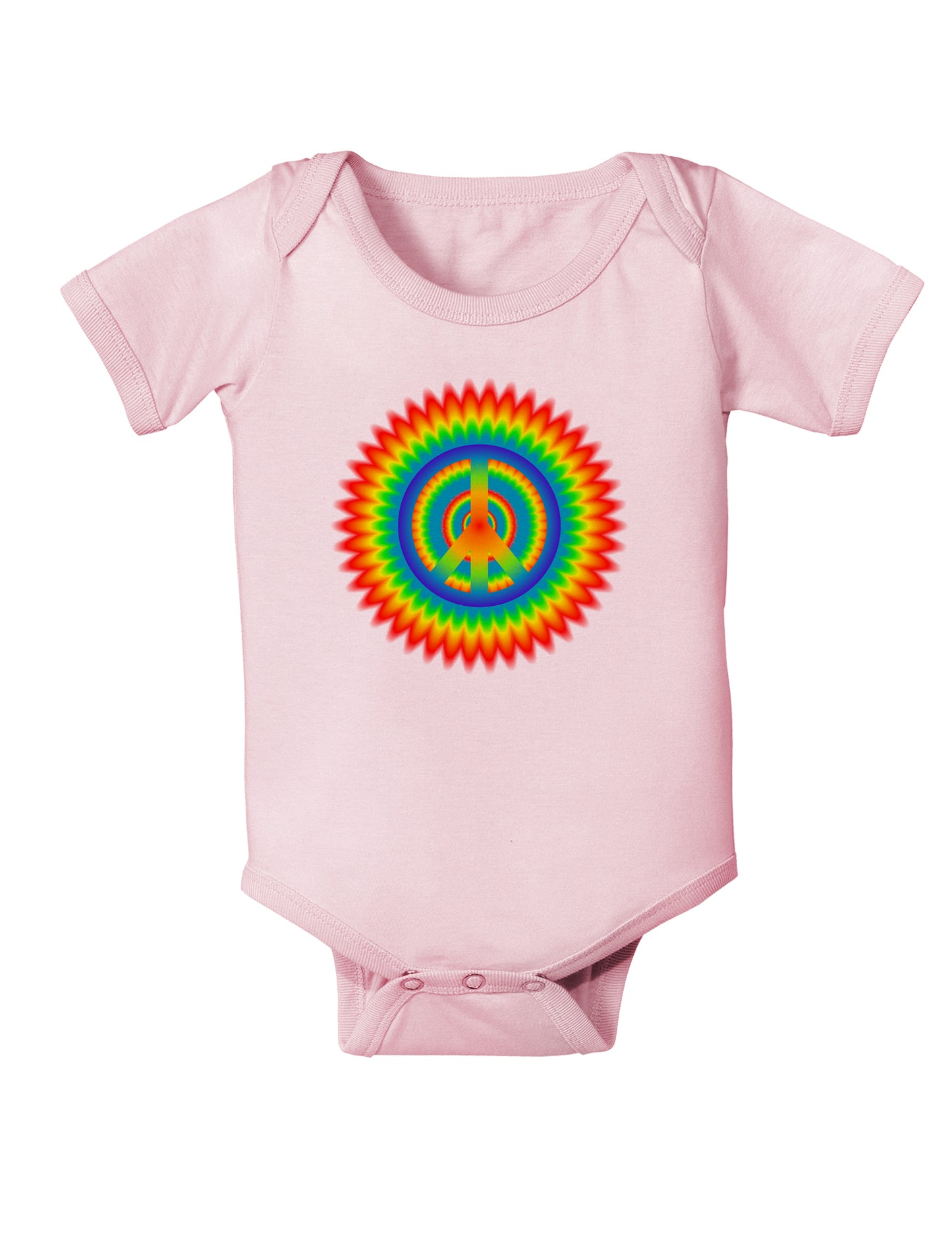 Psychedelic Peace Baby Bodysuit One Piece-Baby Romper-TooLoud-Light-Pink-06-Months-Davson Sales