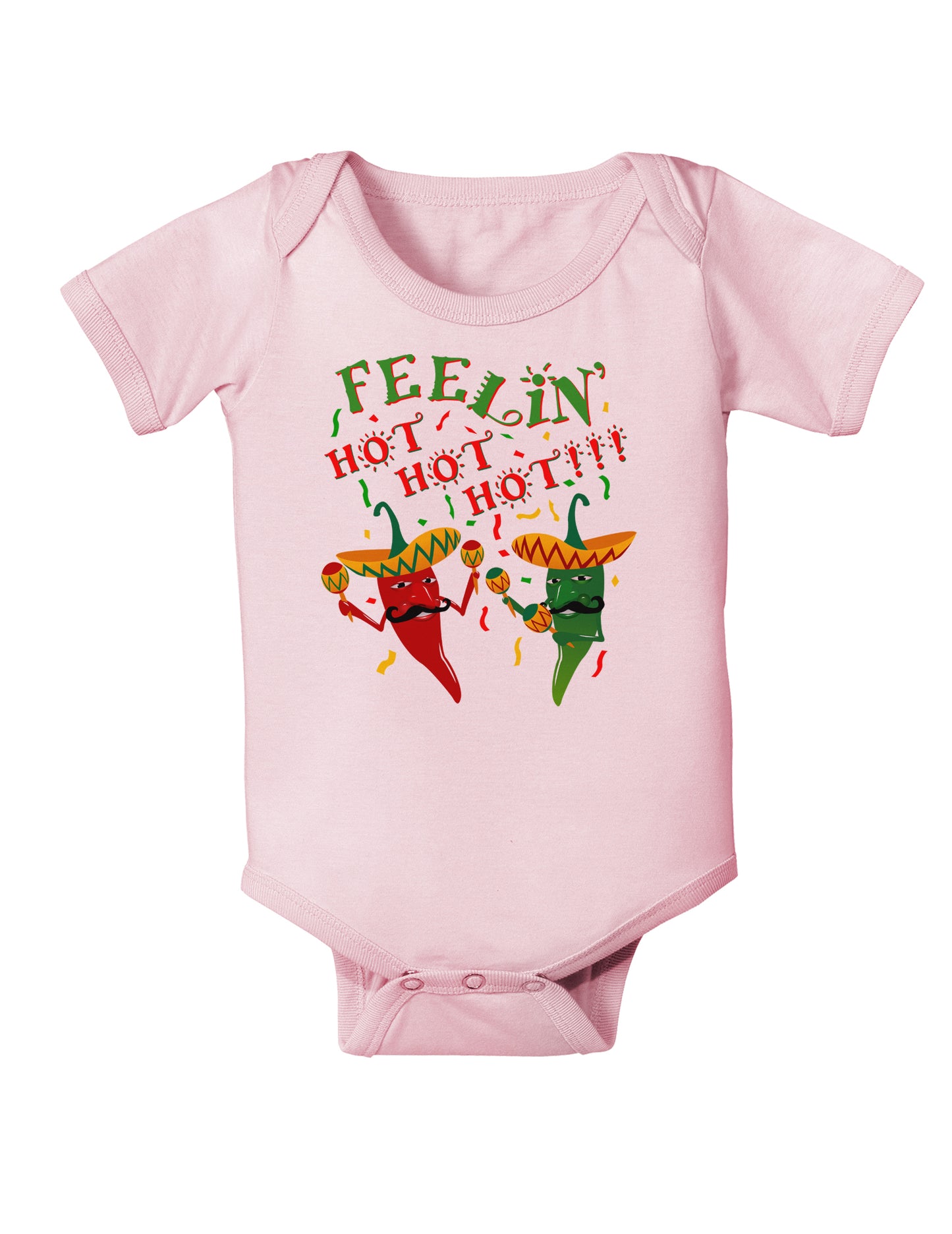 Feelin Hot Hot Hot Chili Peppers Infant Onesie-TooLoud-Light-Pink-06-Months-Davson Sales