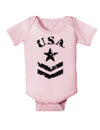 USA Military Star Stencil Logo Baby Bodysuit One Piece-Baby Romper-TooLoud-Light-Pink-06-Months-Davson Sales